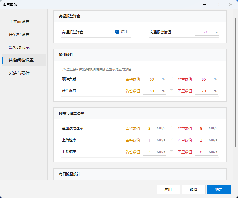 自定义阈值