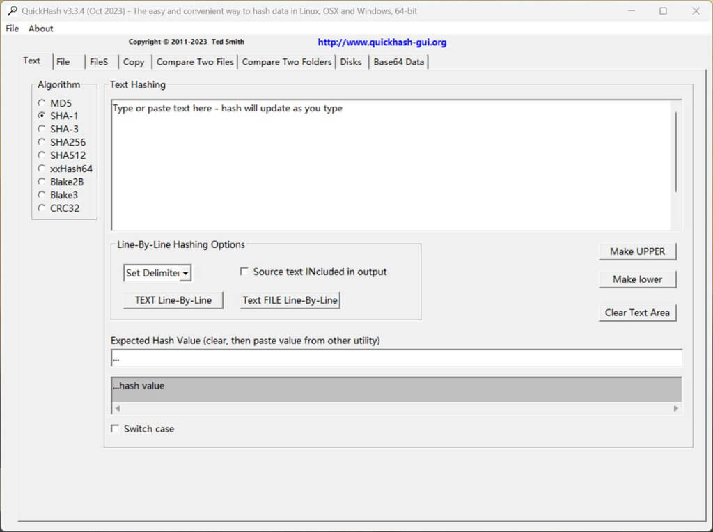 QuickHash GUI 界面